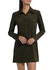 Maria Button-Front Mini-Shirtdress