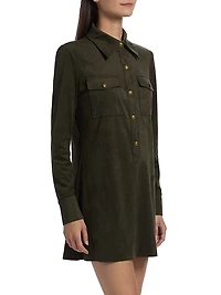 Maria Button-Front Mini-Shirtdress