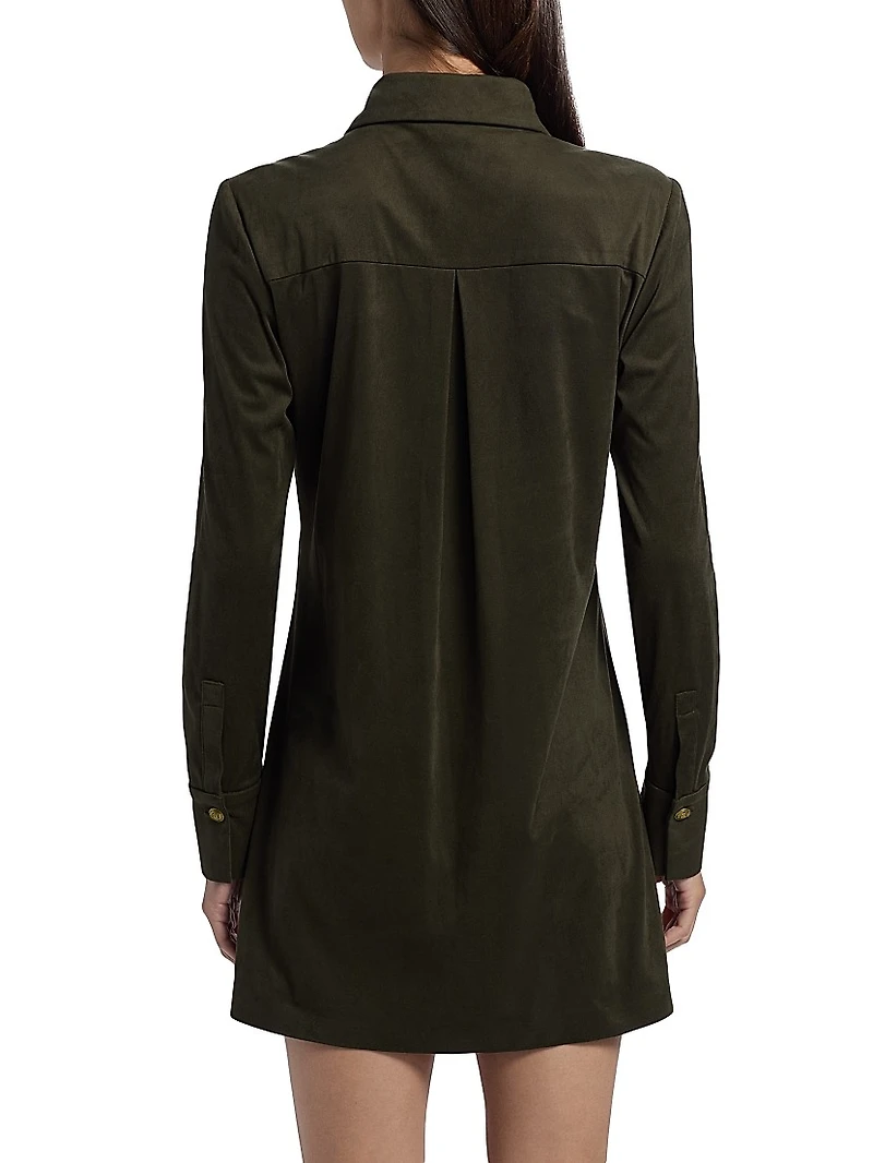 Maria Button-Front Mini-Shirtdress