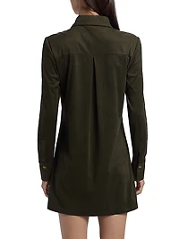 Maria Button-Front Mini-Shirtdress