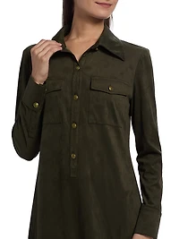 Maria Button-Front Mini-Shirtdress