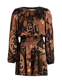 Gloria Floral Silk Minidress