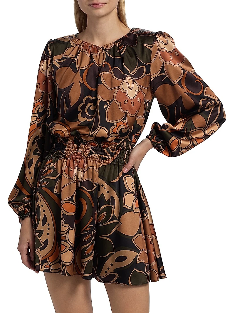 Gloria Floral Silk Minidress