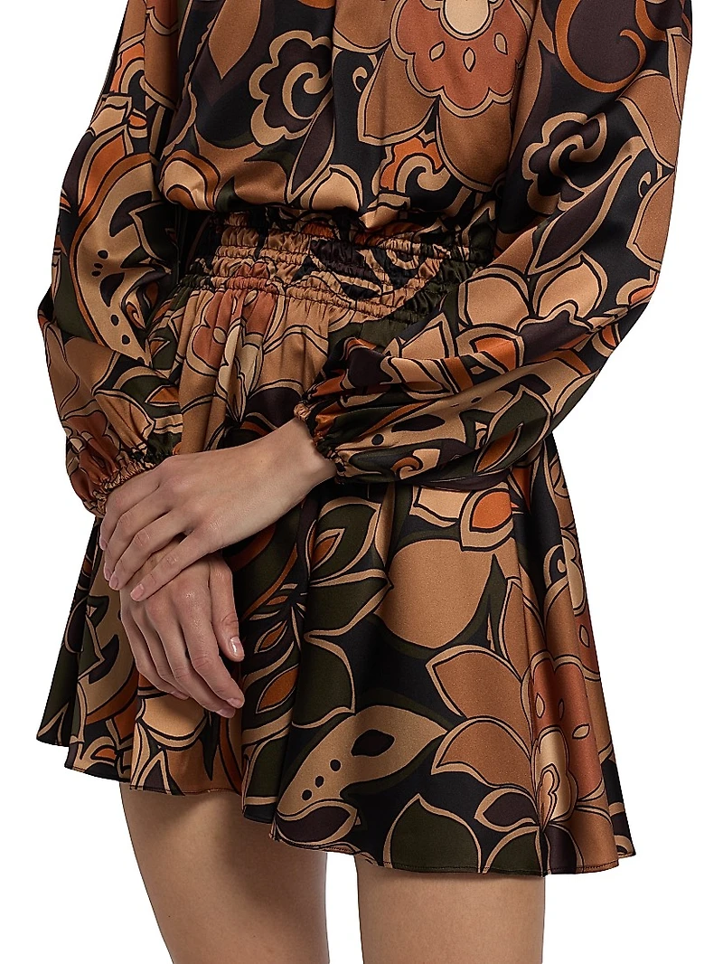 Gloria Floral Silk Minidress