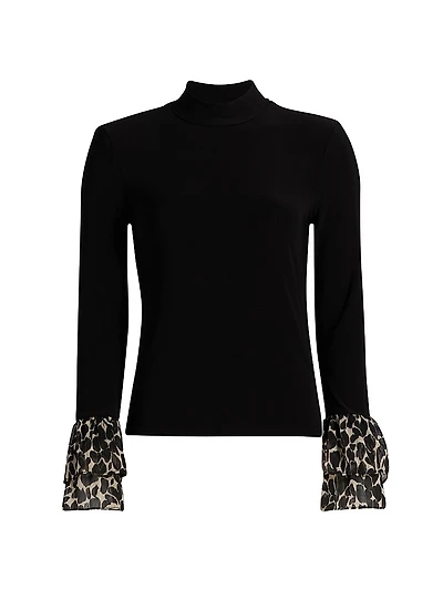 Vickiana Mock Turtleneck Long-Sleeve Top