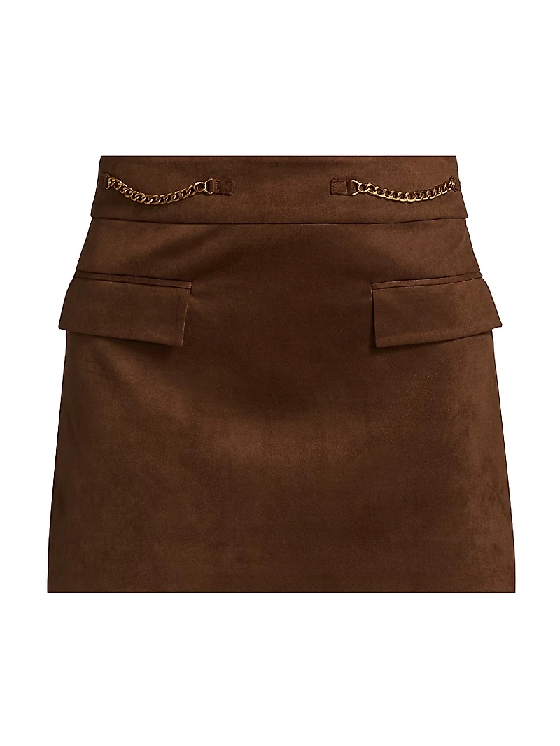 Martha Stretch Faux-Suede Miniskirt