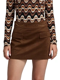 Martha Stretch Faux-Suede Miniskirt
