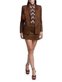 Martha Stretch Faux-Suede Miniskirt