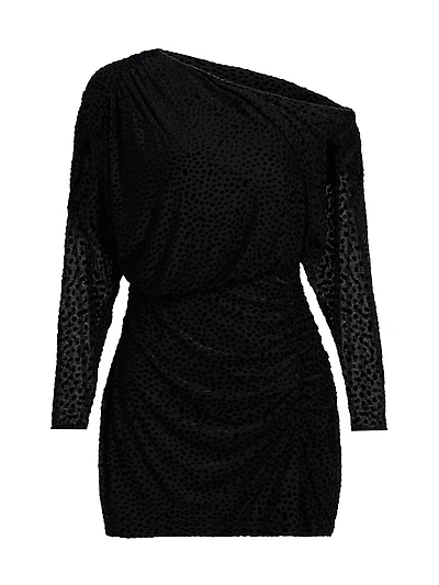 Lawrence Polka Dot One-Shoulder Minidress