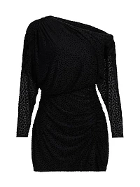 Lawrence Polka Dot One-Shoulder Minidress