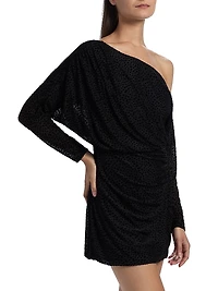 Lawrence Polka Dot One-Shoulder Minidress