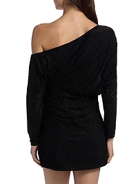 Lawrence Polka Dot One-Shoulder Minidress