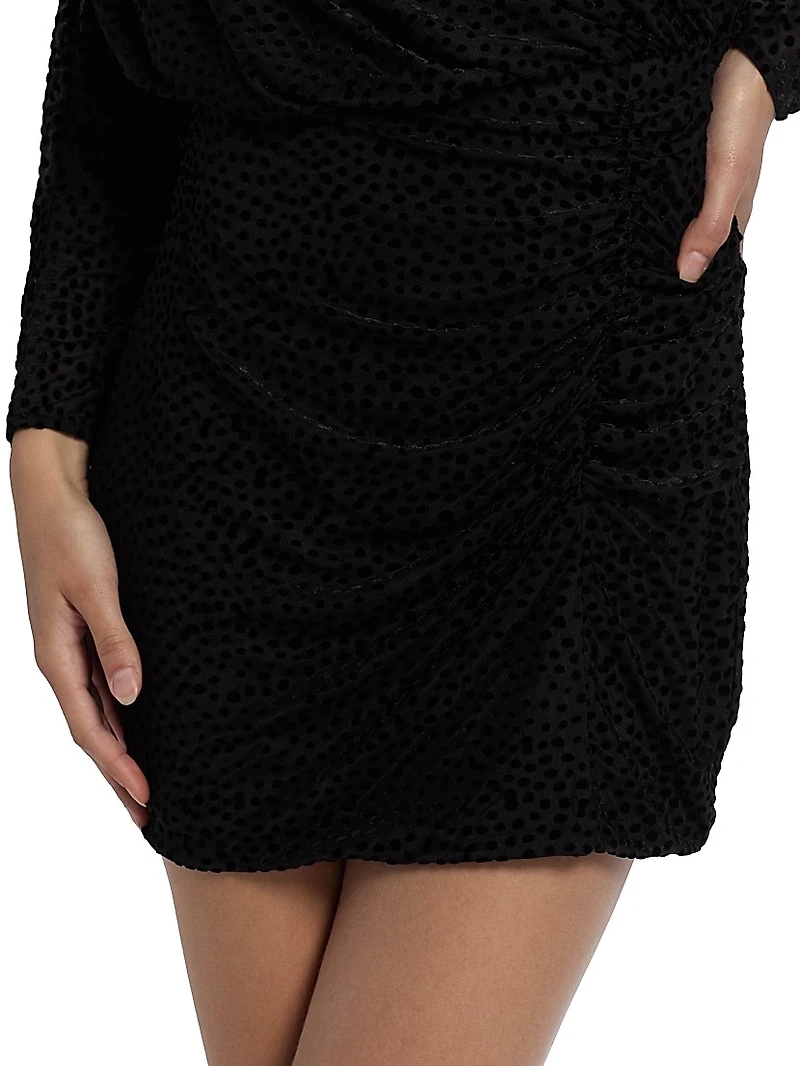 Lawrence Polka Dot One-Shoulder Minidress