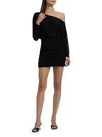 Lawrence Polka Dot One-Shoulder Minidress