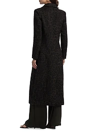Julia Leopard Print Wool-Blend Coat