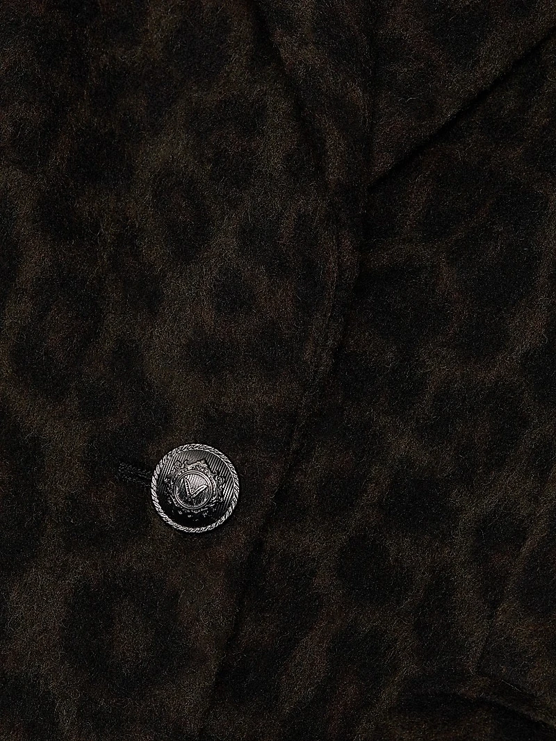 Julia Leopard Print Wool-Blend Coat