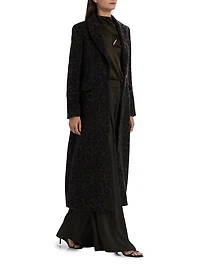 Julia Leopard Print Wool-Blend Coat