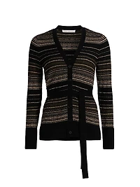 Michelle Striped Wool-Blend Cardigan