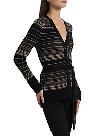 Michelle Striped Wool-Blend Cardigan