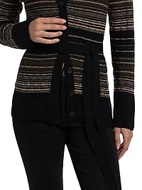 Michelle Striped Wool-Blend Cardigan