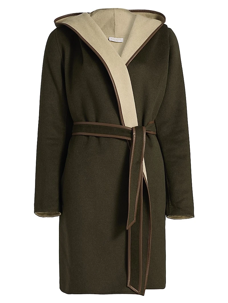 Joan Wool-Blend Hooded Wrap Coat