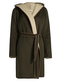 Joan Wool-Blend Hooded Wrap Coat