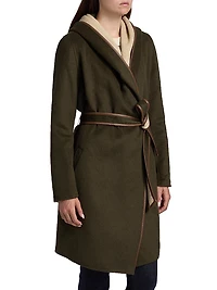 Joan Wool-Blend Hooded Wrap Coat