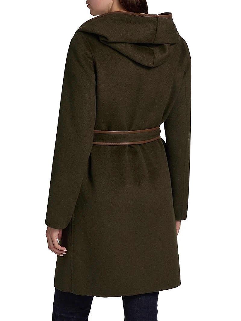 Joan Wool-Blend Hooded Wrap Coat