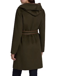 Joan Wool-Blend Hooded Wrap Coat