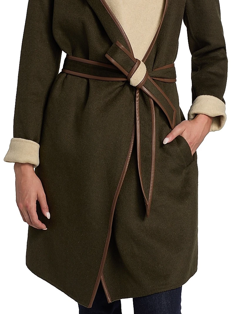 Joan Wool-Blend Hooded Wrap Coat