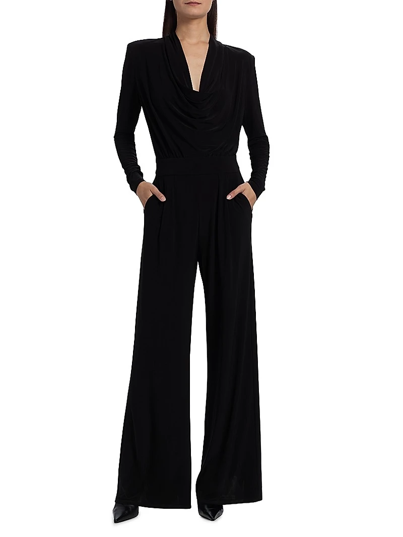 Eden Cowlneck Long-Sleeve Jumpsuit