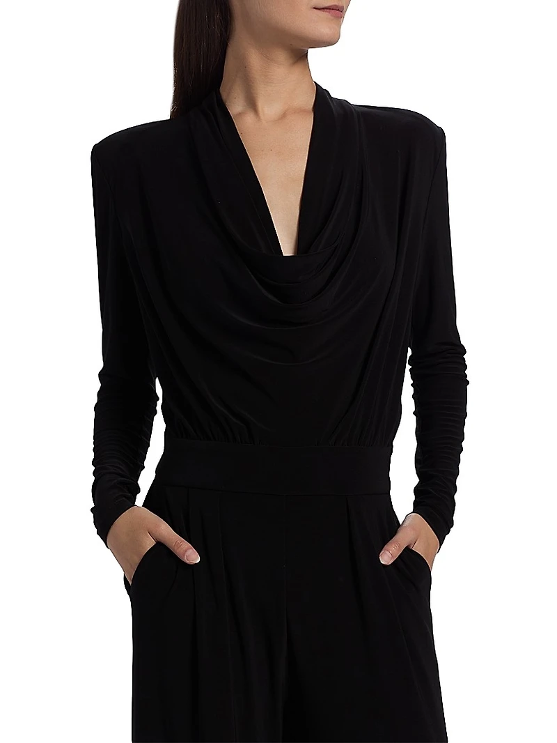 Eden Cowlneck Long-Sleeve Jumpsuit
