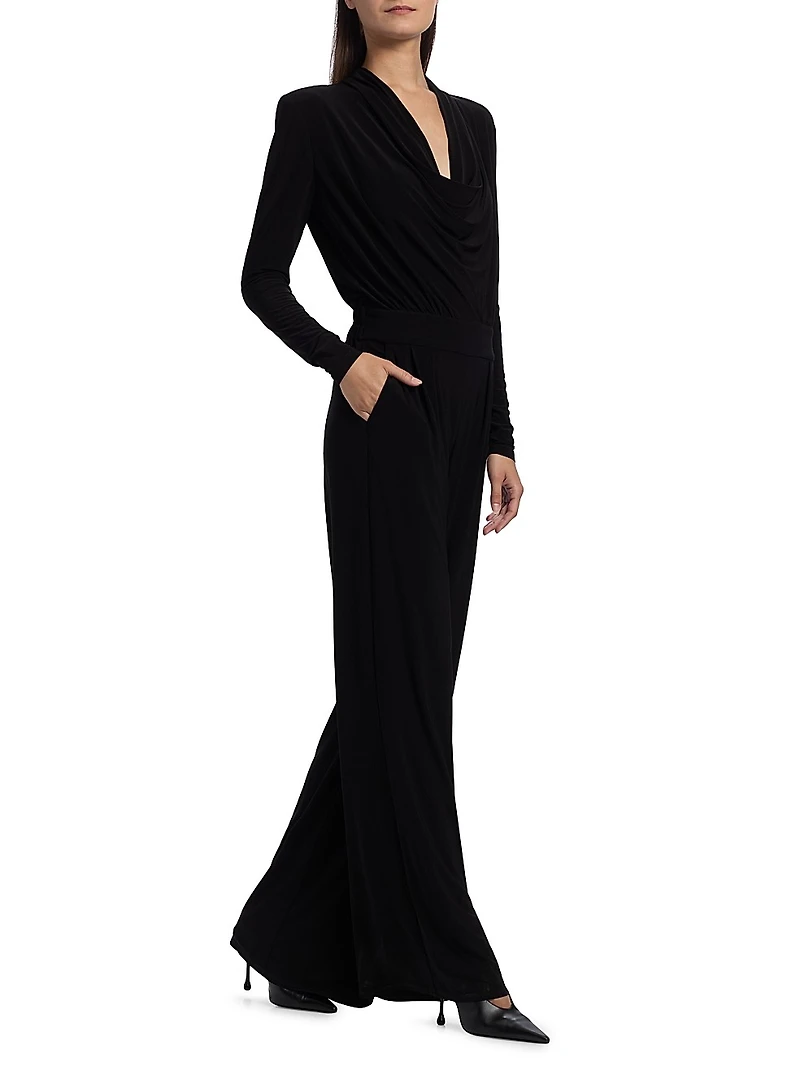 Eden Cowlneck Long-Sleeve Jumpsuit