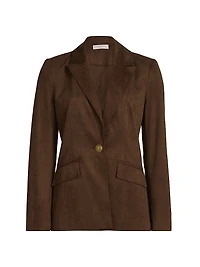 Marilyn Faux-Suede Single-Breasted Blazer