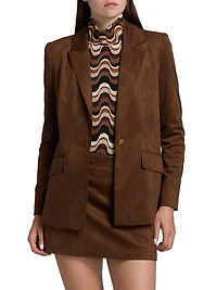 Marilyn Faux-Suede Single-Breasted Blazer