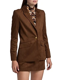 Marilyn Faux-Suede Single-Breasted Blazer