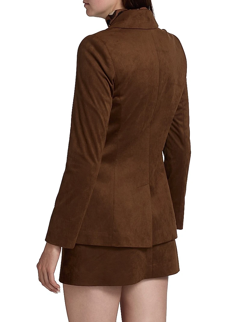 Marilyn Faux-Suede Single-Breasted Blazer
