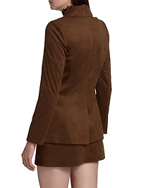 Marilyn Faux-Suede Single-Breasted Blazer