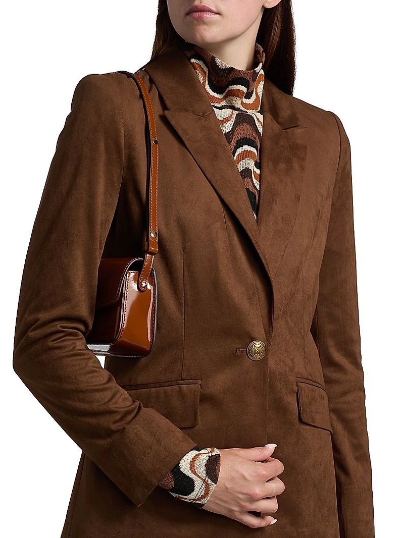 Marilyn Faux-Suede Single-Breasted Blazer