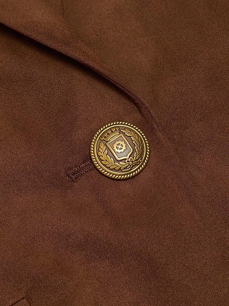 Marilyn Faux-Suede Single-Breasted Blazer