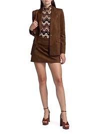 Marilyn Faux-Suede Single-Breasted Blazer