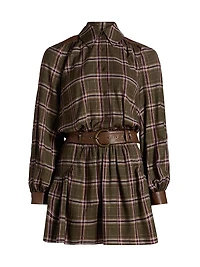 Jim Check Belted Mini-Shirtdress