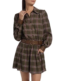 Jim Check Belted Mini-Shirtdress