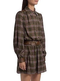 Jim Check Belted Mini-Shirtdress