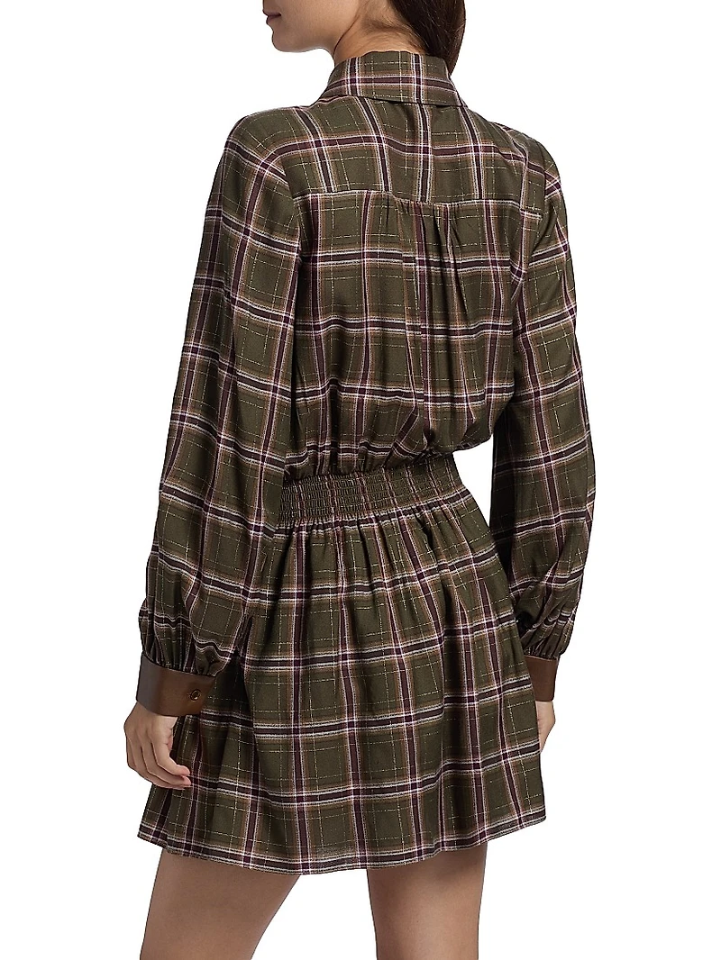 Jim Check Belted Mini-Shirtdress