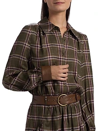 Jim Check Belted Mini-Shirtdress