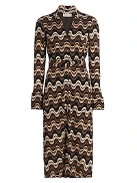 Lydia Swirled Belted Midi-Dress