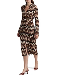 Lydia Swirled Belted Midi-Dress