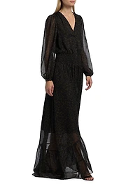 Teresa V-Neck Long-Sleeve Maxi Dress