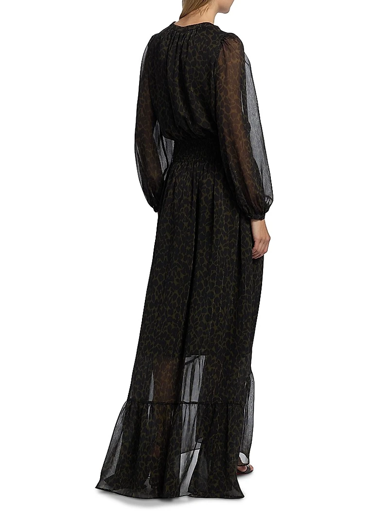 Teresa V-Neck Long-Sleeve Maxi Dress